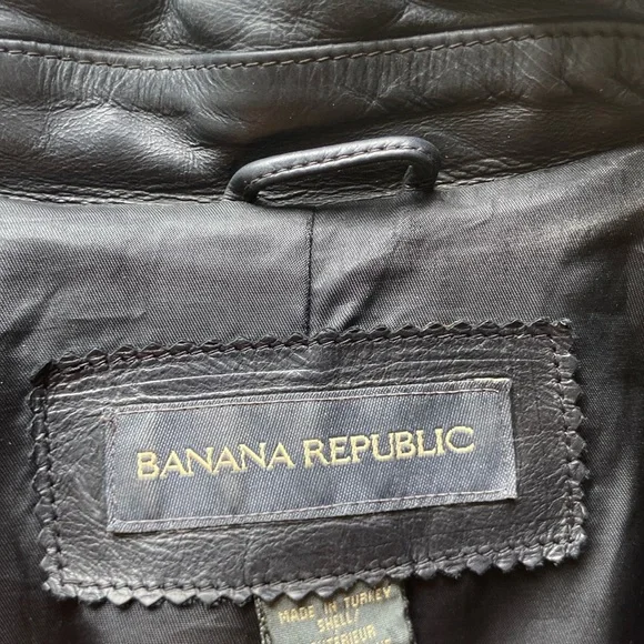 VINTAGE Banana Republic Leather Jacket - Picture 4 of 9